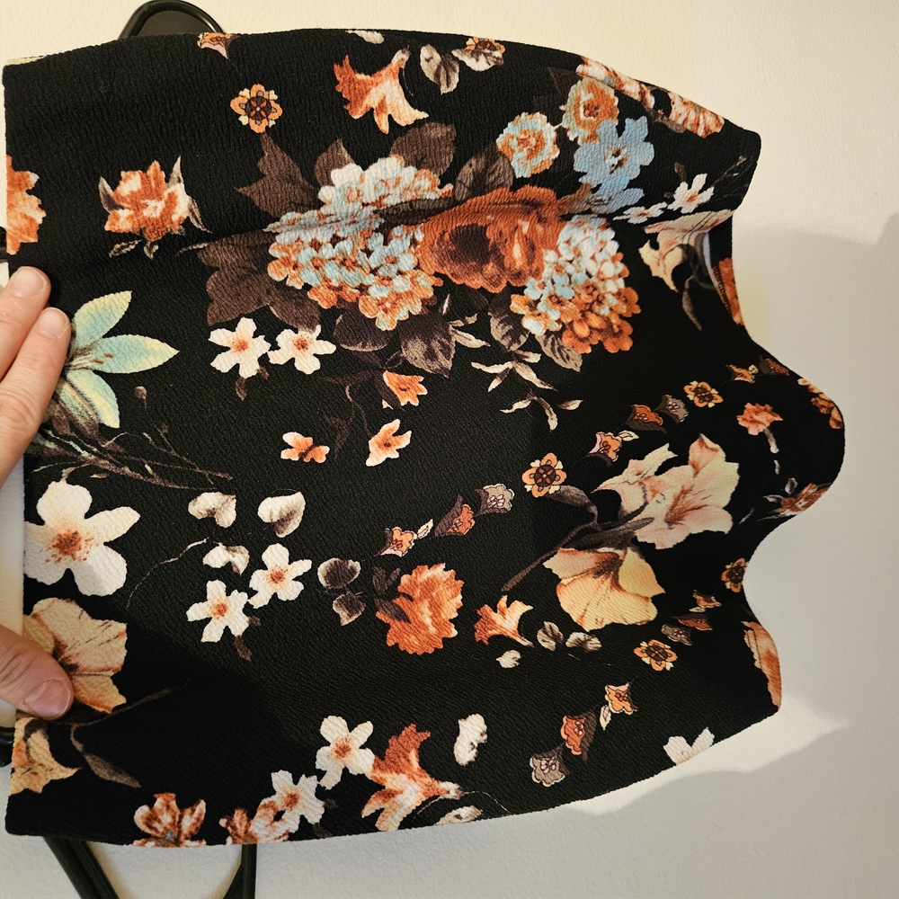 Floral Black and Orange Women's Accessory